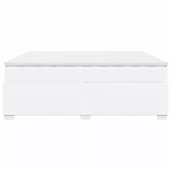 fehér műbőr rugós ágy matraccal 200 x 200 cm