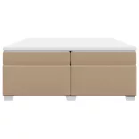 cappuccino színű műbőr rugós ágy matraccal 200 x 200 cm