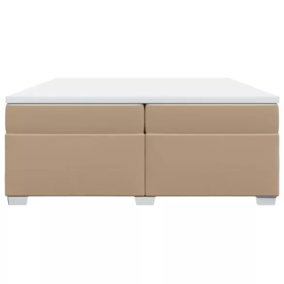 cappuccino színű műbőr rugós ágy matraccal 200 x 200 cm