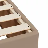 cappuccino színű műbőr rugós ágy matraccal 200 x 200 cm