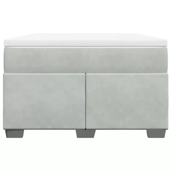 világosszürke bársony rugós ágy matraccal 120 x 200 cm