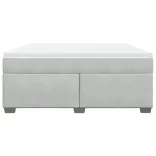 világosszürke bársony rugós ágy matraccal 180x200 cm