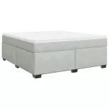 világosszürke bársony rugós ágy matraccal 180x200 cm
