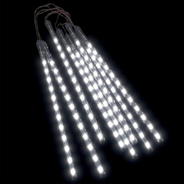 8 db 192 LED-es hideg fehér bel-/kültéri meteor fényfüzér 30 cm