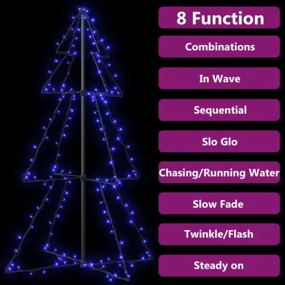 160 LED-es beltéri/kültéri kúp alakú karácsonyfa 78 x 120 cm