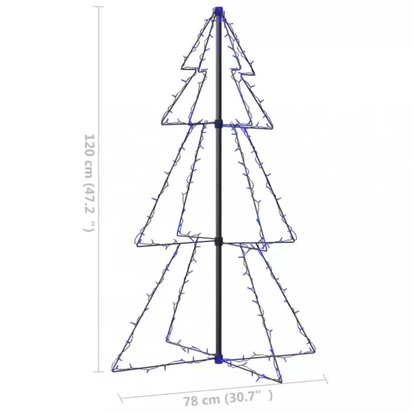 160 LED-es beltéri/kültéri kúp alakú karácsonyfa 78 x 120 cm