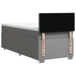 világosszürke szövet rugós ágy matraccal 80 x 200 cm