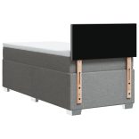 világosszürke szövet rugós ágy matraccal 90x190 cm