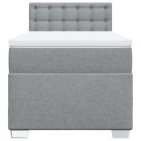 világosszürke szövet rugós ágy matraccal 90x190 cm