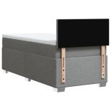 világosszürke szövet rugós ágy matraccal 90 x 200 cm