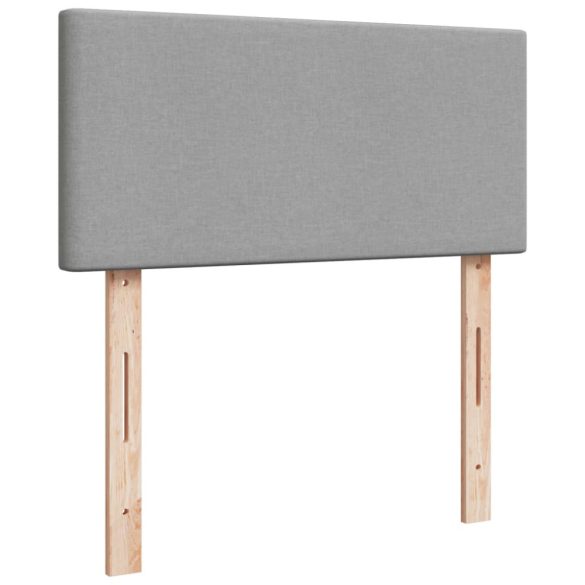 világosszürke szövet rugós ágy matraccal 90 x 200 cm