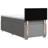 világosszürke szövet rugós ágy matraccal 100 x 200 cm