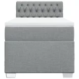 világosszürke szövet rugós ágy matraccal 100 x 200 cm