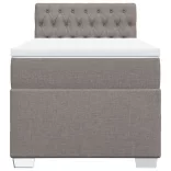 tópszínű szövet rugós ágy matraccal 100 x 200 cm