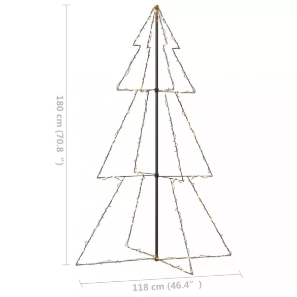 240 LED-es beltéri/kültéri kúp alakú karácsonyfa 118 x 180 cm