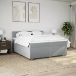 világosszürke szövet rugós ágy matraccal 200 x 200 cm