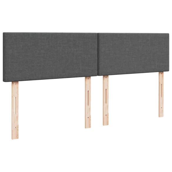 sötétszürke szövet rugós ágy matraccal 200 x 200 cm