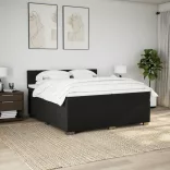 fekete szövet rugós ágy matraccal 200 x 200 cm
