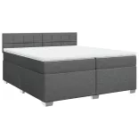 sötétszürke szövet rugós ágy matraccal 200 x 200 cm