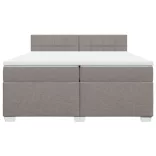 tópszínű szövet rugós ágy matraccal 200 x 200 cm