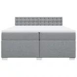 világosszürke szövet rugós ágy matraccal 200 x 200 cm