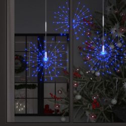   10 db kültéri karácsonyi kék tűzijátéklámpa 1400 LED 20 cm
