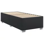 fekete műbőr rugós ágy matraccal 100 x 200 cm