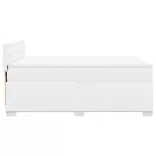 fehér műbőr rugós ágy matraccal 160 x 200 cm