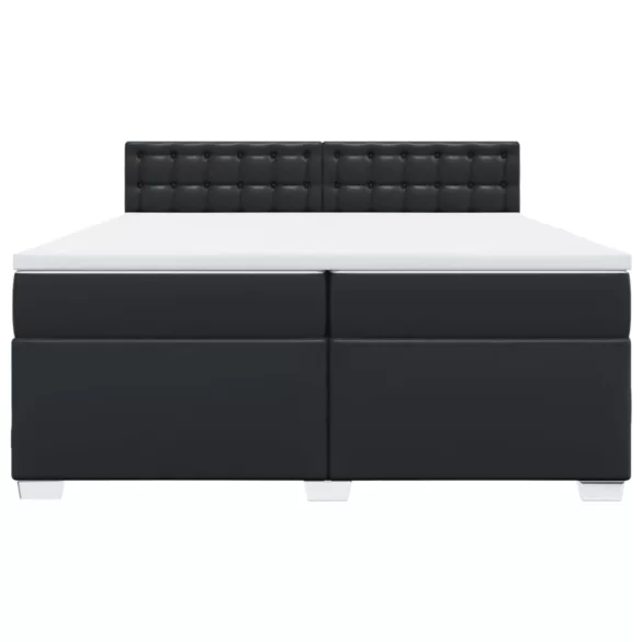 fehér műbőr rugós ágy matraccal 200 x 200 cm