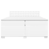 fehér műbőr rugós ágy matraccal 200 x 200 cm