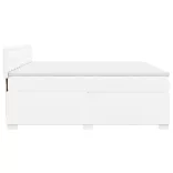 fehér műbőr rugós ágy matraccal 200 x 200 cm