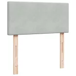 világosszürke bársony rugós ágy matraccal 100 x 200 cm