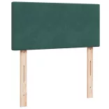 sötétzöld bársony rugós ágy matraccal 100 x 200 cm