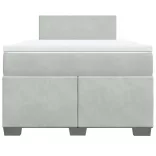 világosszürke bársony rugós ágy matraccal 120 x 190 cm