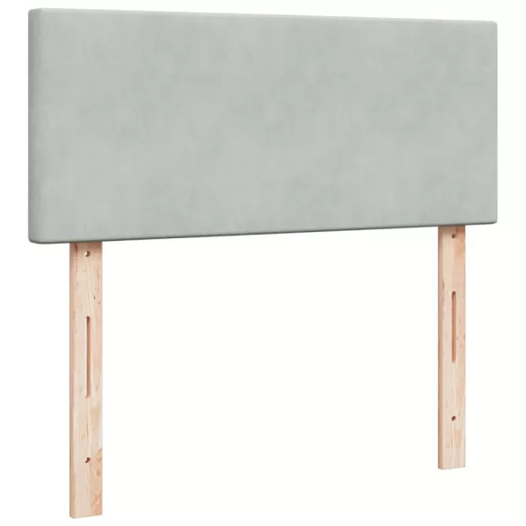 világosszürke bársony rugós ágy matraccal 120 x 190 cm