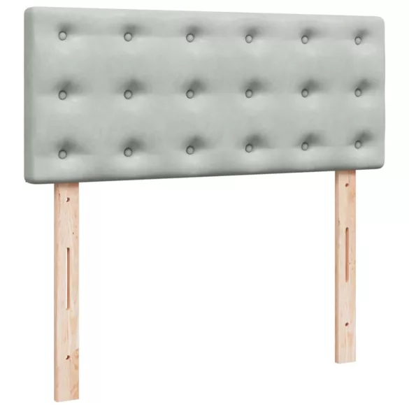 világosszürke bársony rugós ágy matraccal 120 x 190 cm