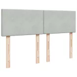 világosszürke bársony rugós ágy matraccal 140x190 cm