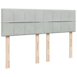 világosszürke bársony rugós ágy matraccal 140x190 cm