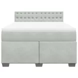 világosszürke bársony rugós ágy matraccal 140x190 cm