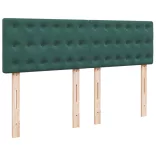 sötétzöld bársony rugós ágy matraccal 140x190 cm