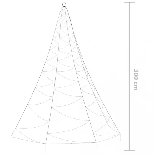 kék beltéri kültéri 260 LED-es fali fa fém kampóval 3 m
