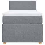 világosszürke szövet rugós ágy matraccal 80 x 200 cm