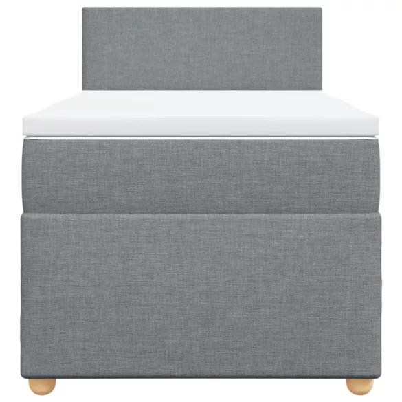 világosszürke szövet rugós ágy matraccal 80 x 200 cm