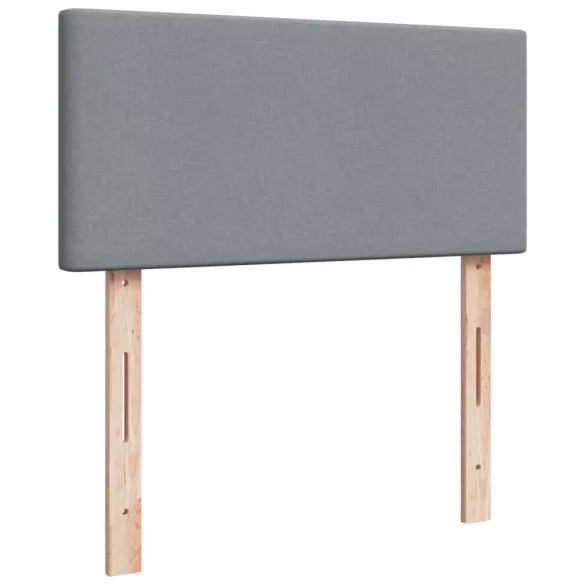 világosszürke szövet rugós ágy matraccal 80 x 200 cm