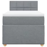 világosszürke szövet rugós ágy matraccal 80 x 200 cm