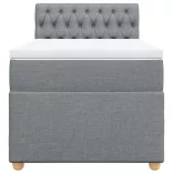 világosszürke szövet rugós ágy matraccal 80 x 200 cm