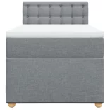 világosszürke szövet rugós ágy matraccal 80 x 200 cm