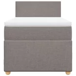 tópszínű szövet rugós ágy matraccal 90 x 200 cm