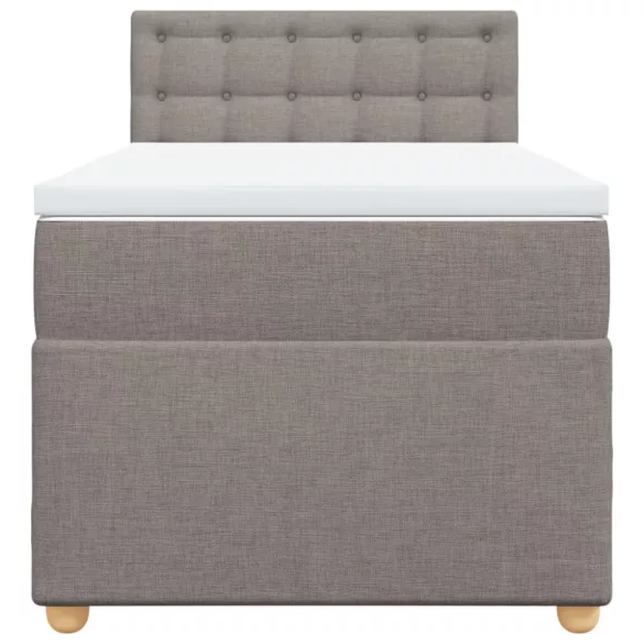 tópszínű szövet rugós ágy matraccal 90 x 200 cm