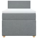 világosszürke szövet rugós ágy matraccal 100 x 200 cm